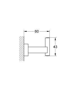 Wymiary techniczne haczyka na ręcznik Grohe Essentials Cube 40511001-image_Grohe_40511001_3