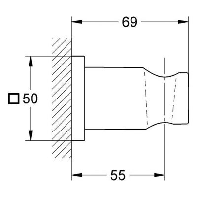 Wymiary techniczne uchwytu prysznicowego Grohe Rainshower 27075dc0