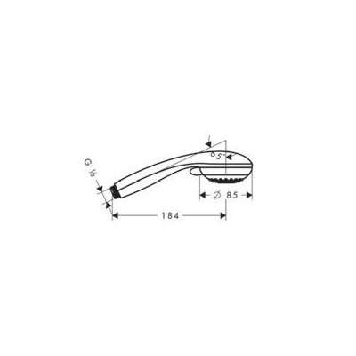 Rysunek technicny słuchawki Crometta 85-image_Hansgrohe_28563000_3