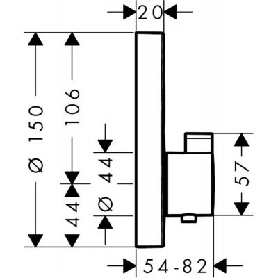 Wymiary techniczne baterii termostatycznej Ecostat -image_Hansgrohe_15743000_2