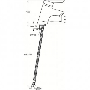 Dane techniczne baterii umywalkowej Ideal Standard Ceraplus B8201AA-image_Ideal Standard_B8201AA_2