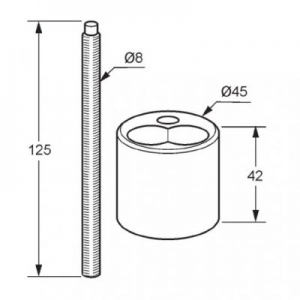 Wymiary techniczne elementu przedłużającego Kludi Logo Neo 7676005-00-image_Kludi_767600500_2