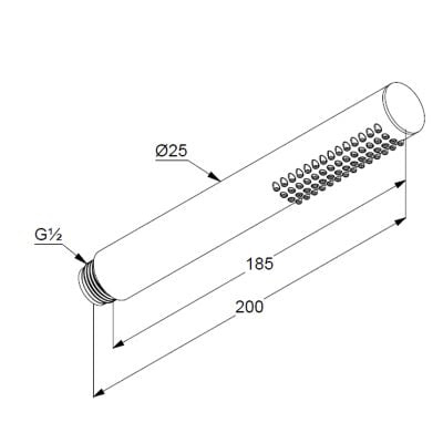 Wymiary słuchawki Kludi 3912053-00