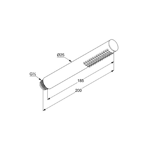 Rysunek techniczny słuchawki Kludi 391200500.-image_Kludi_3912005-00_1