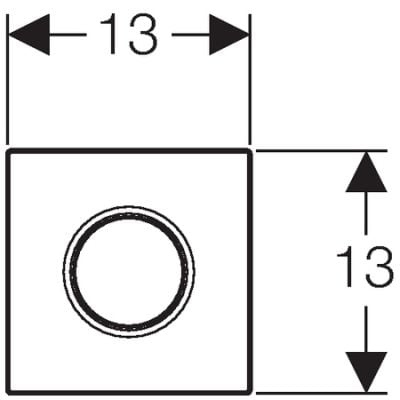 Wymiary przycisku pisuarowego Geberit 116.011.JQ.5 