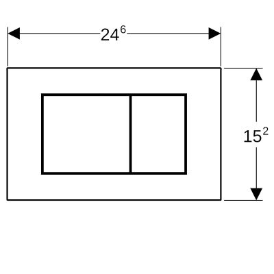 Wymiary techniczne przycisku Geberit Sigma40 115.629.QD.1