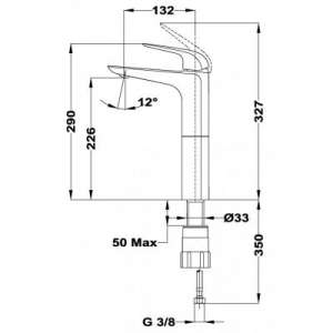 Wymiary techniczne baterii umywalkowej Teka Itaca -image_Teka_673660200_2