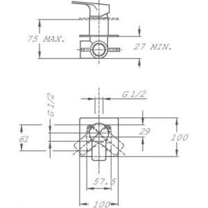 Wymiary techniczne podtynkowej baterii prysznicowej Teka Manacor-image_Teka_842411200_2
