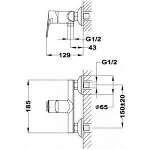 Wymiary techniczne natryskowej baterii Teka Manacor -image_Teka_842311200_2