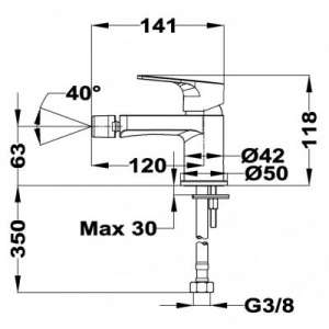 Wymiary techniczne baterii do bidetu Teka Manacor-image_Teka_846261200_2