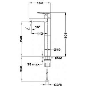 Wymiary techniczne baterii do umywalki Teka Manacor-image_Teka_843111250_2