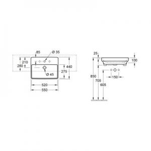 Villeroy & Boch Avento dane techniczne umywalki 4A065501-image_Villeroy & Boch_4A065501_2