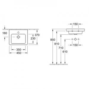 Rysunek techniczny umywalki Villeroy & Boch Subway 2.0 7315F5R1-image_Villeroy & Boch_7315F5R1_2