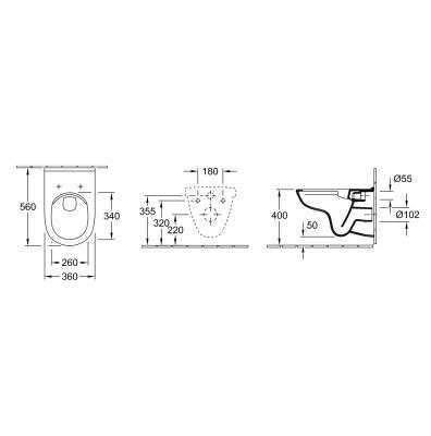 Wymiary techniczne miski wiszącej Villeroy&Boch O.Novo -image_Geberit / Villeroy Boch_UP320/ONOVO/S011_3