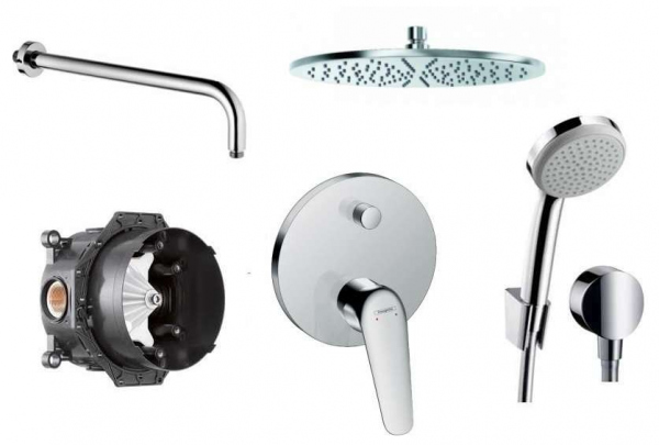 Hansgrohe Novus pakiet podtynkowy z deszczownicą Kludi 30cm HGR/Novus/300-image_Hansgrohe / Kludi_HGR/NOVUS/300_1