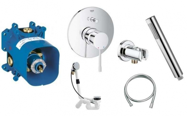Grohe Essence zestaw podtynkowy do napełniania wanny z syfonem Viega -image_Grohe_19285001_1