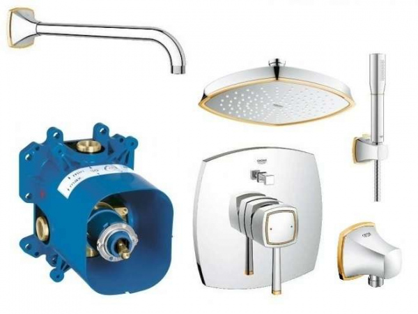 Grohe Grandera pakiet podtynkowy do prysznica w kolorze chrom ze złotem -image_Grohe_19920Ig0_1