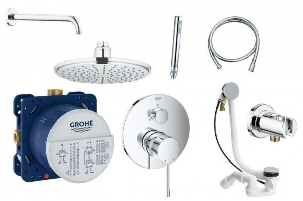 Grohe Essence kompletny zestaw podtynkowy do obsługi trzech odbiorników-image_Grohe_356000_1