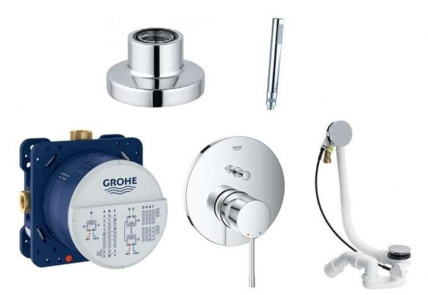 Grohe Essence podtynkowy zestaw do napełniania wanny przez przelew ze słuchawką0-image_Grohe_24058001_1