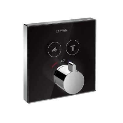 Hansgrohe ShowerSelect Glass podtynkowy termostat do 2 odbiorników czarny/chrom 15738600-image_Hansgrohe_15738600_1