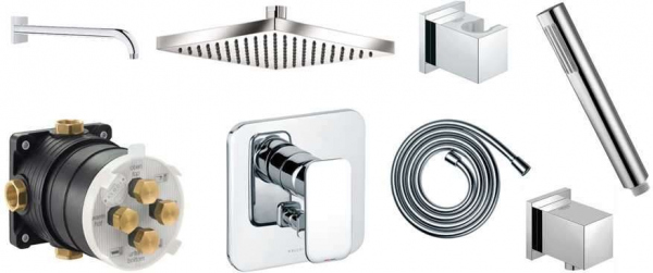 Podtynkowy komplet prysznicowy Kludi E2 z kwadratową deszczownicą.-image_Kludi_KL/E2/250_1