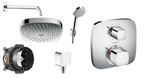 Podtynkowy zestaw termostatyczny Hansgrohe Ecostat E z deszczownicą.-image_Hansgrohe_HGR/ECOSTATE/CROMAE_1